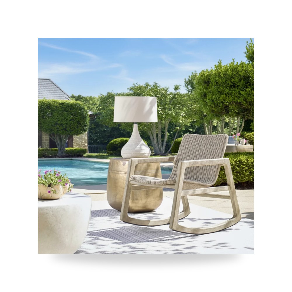 كرسي جلوس بتصميم أنيق - Sumba Outdoor Wicker Rocking Chair - من Uttermost
