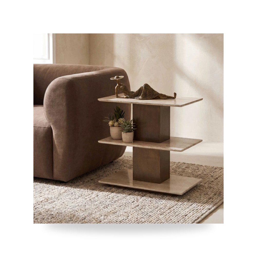 طاولة جانبية أحمر Travertini أترموست Uttermost
