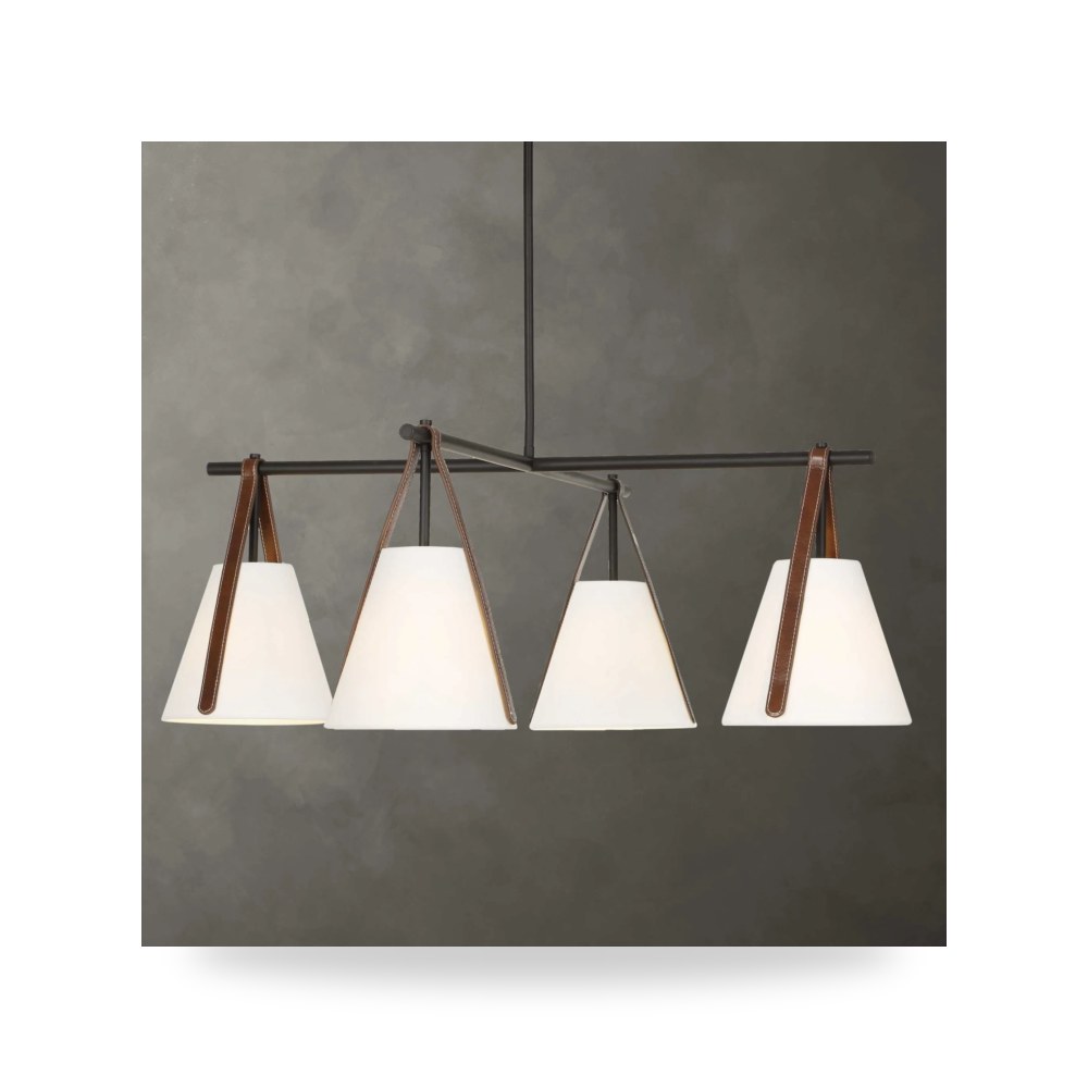 ثريا معلقة فاخرة - Reins Accent Straps 4 Light Chandelier - من Uttermost - طراز 21418-UTT