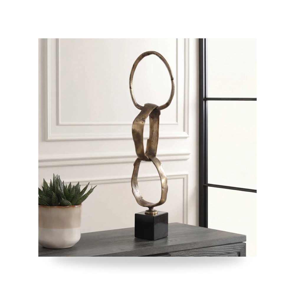 تحفة مجسم ديكور طاولة Loopform Brass Ring أترموست Uttermost