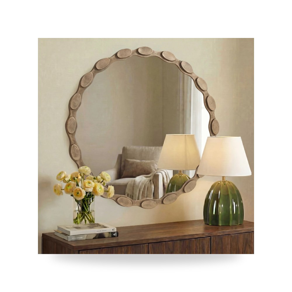 مرآة ديكور Marietta Round Brass Uttermost