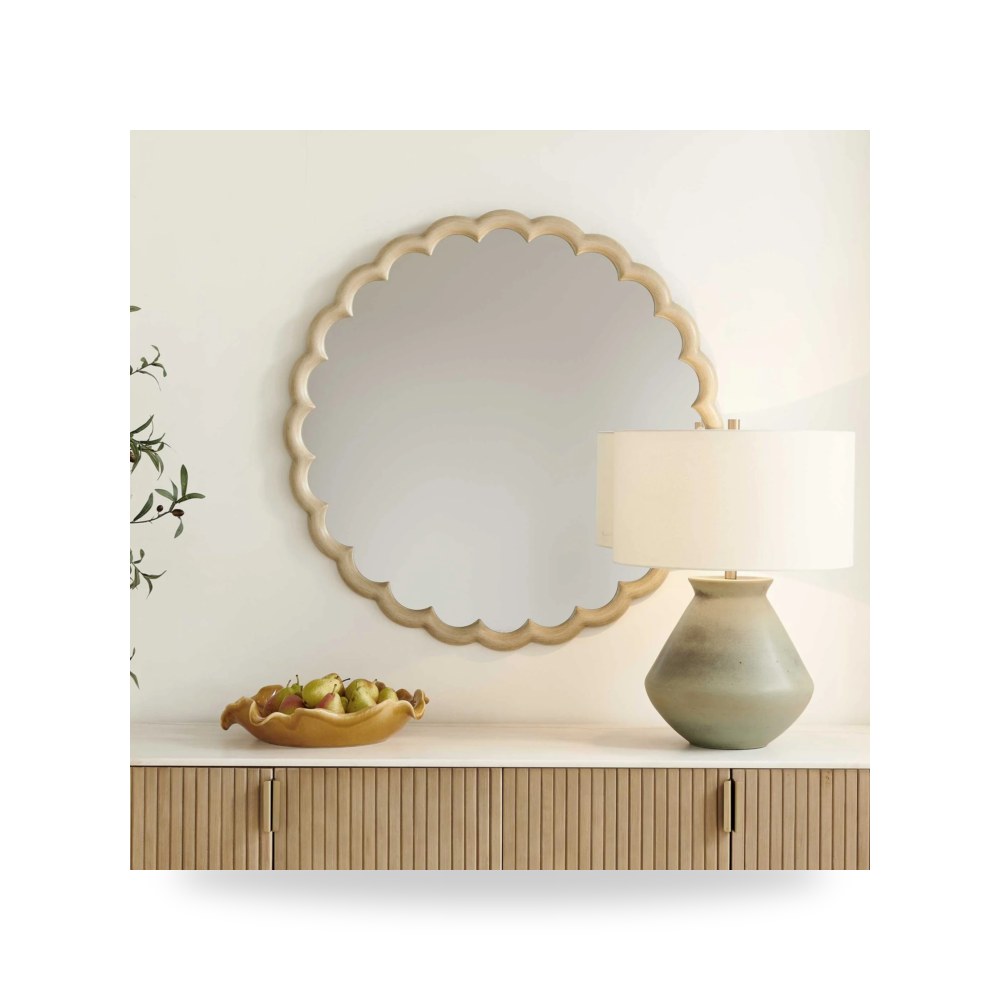 مرآة ديكور Cerrito Burnished Ivory Round Uttermost