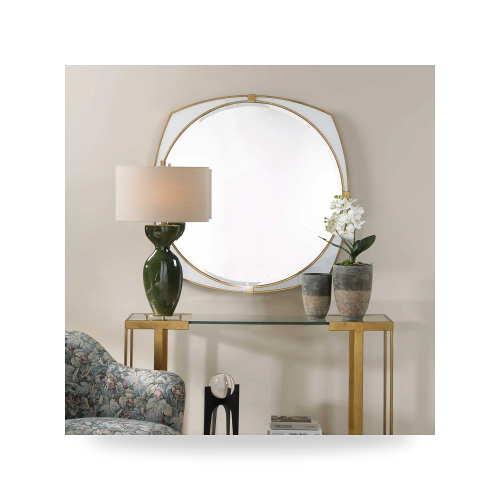 مرآة ديكور Estella Round أبيض Uttermost