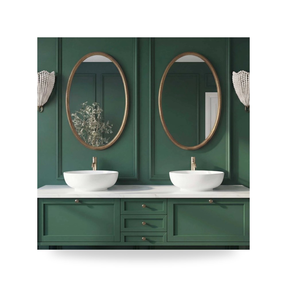 مرآة ديكور Ellis Beaded Brass Oval Uttermost