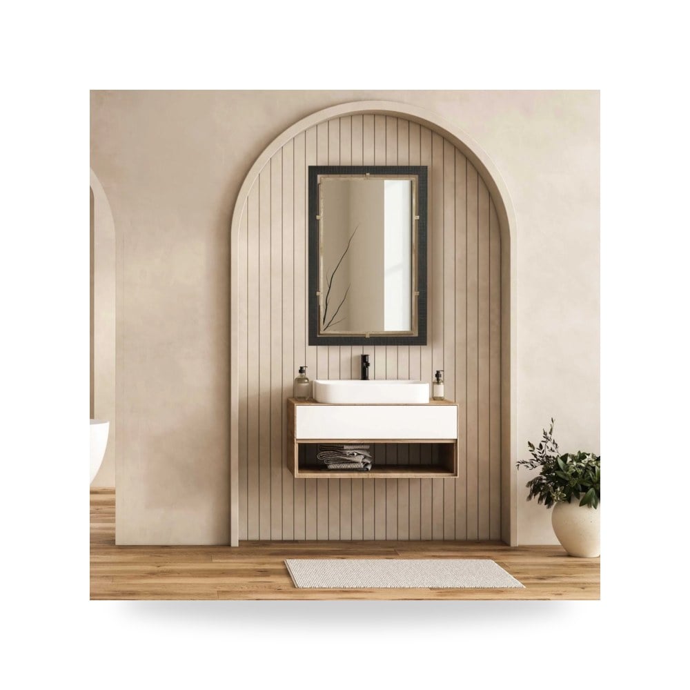 مرآة ديكور Bach Walnut & Brass Rectangle Uttermost