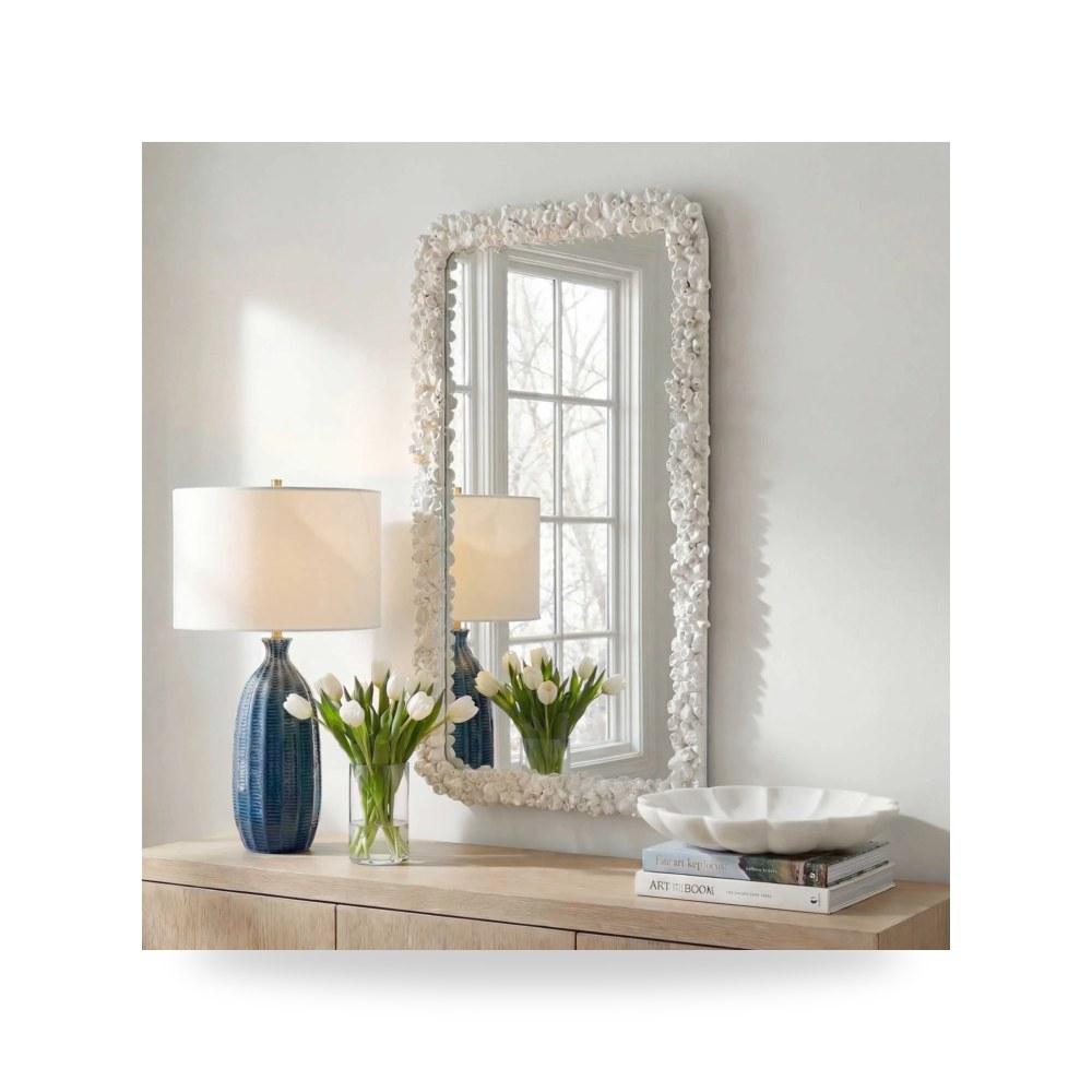 مرآة ديكور Barnacle Rectangular أبيض Uttermost