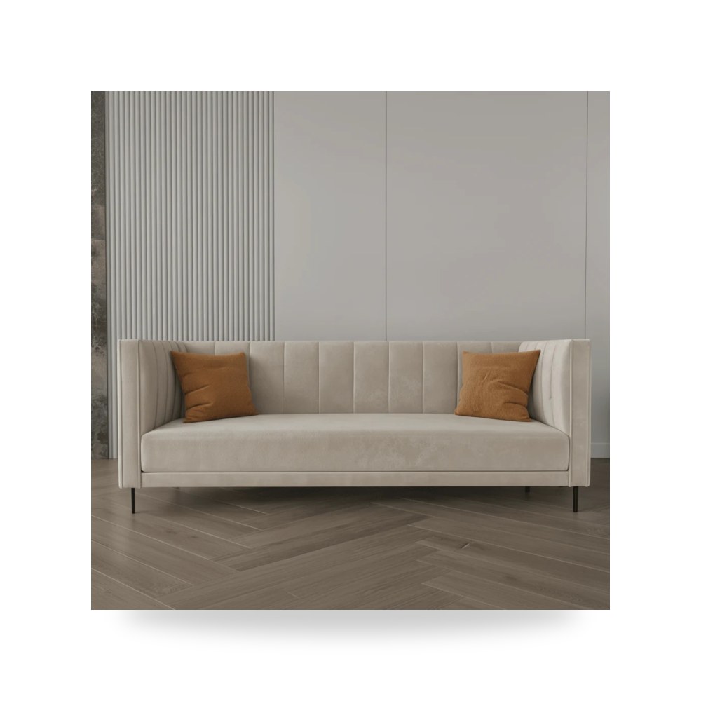 أريكة قطيفة بيج Dark 215×80 Oak