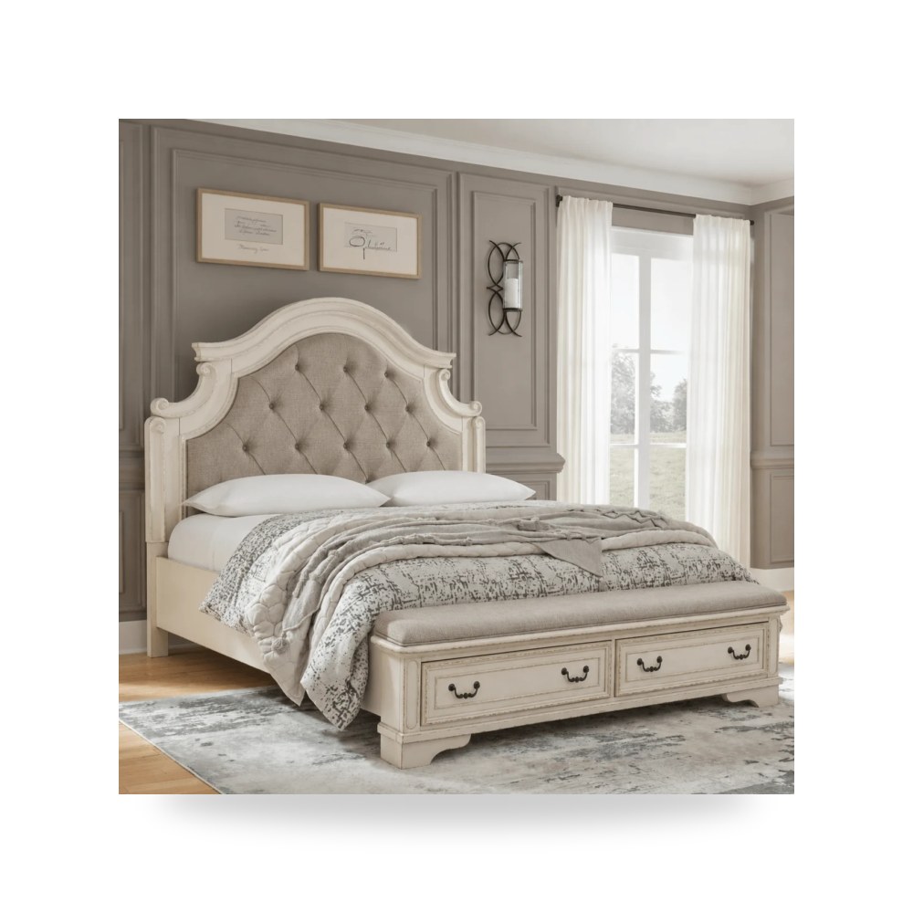 سرير نوم فاخر - سرير أحمر Realyn Queen Storage - طراز B743B18