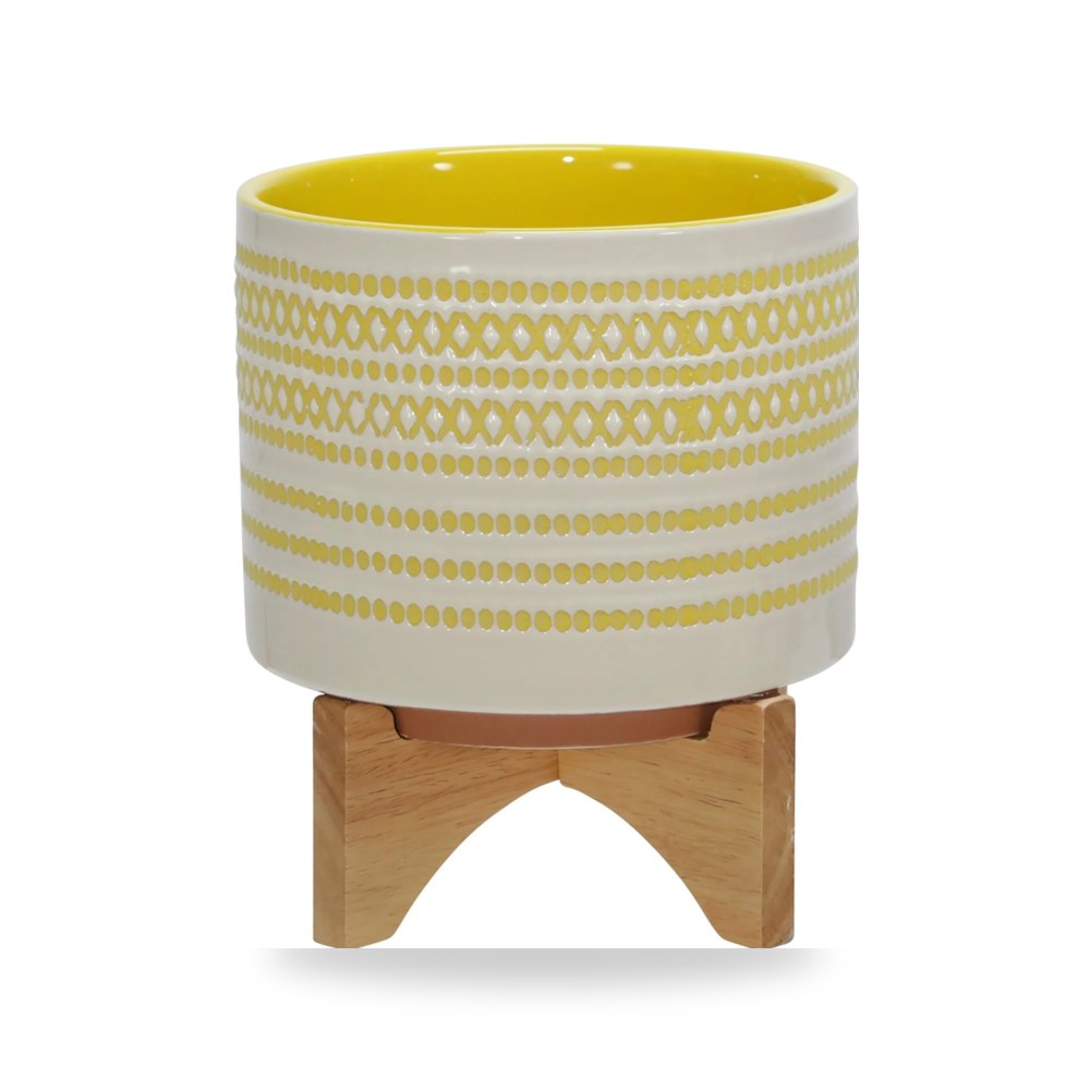 سيراميك أصفر PLANTER W - DOTS سيجبروك هوم Sagebrook Home