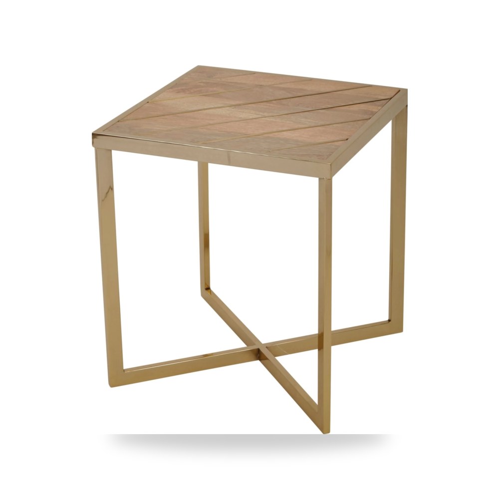 طاولة جانبية فولاذ ذهبي STEEL - METAL INLAY من ساج بروك هوم Sagebrook Home موديل