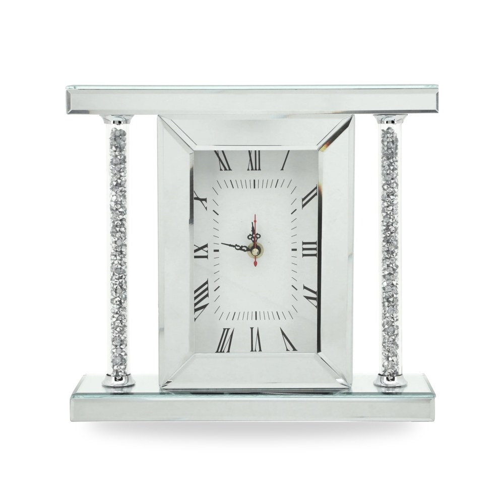 مرآة أحمر GLITTER CLOCK, Sagebrook Home