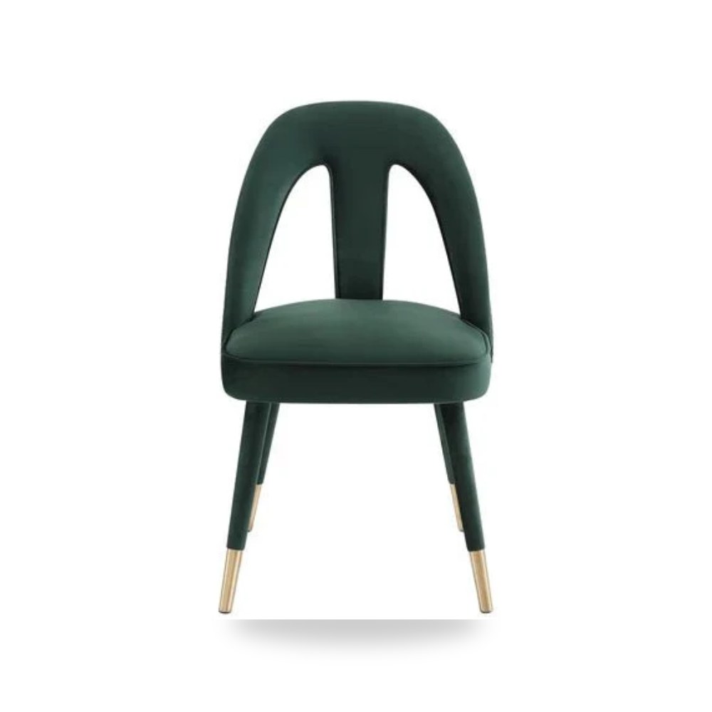 كرسي جلوس بتصميم أنيق - Petra Forest Green Velvet Side Chair - من TOV Furniture
