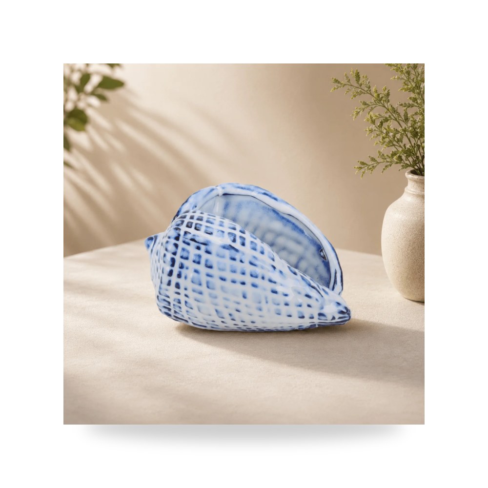 سيراميك أزرق SEASHELL, CONE Sagebrook Home موديل 10575