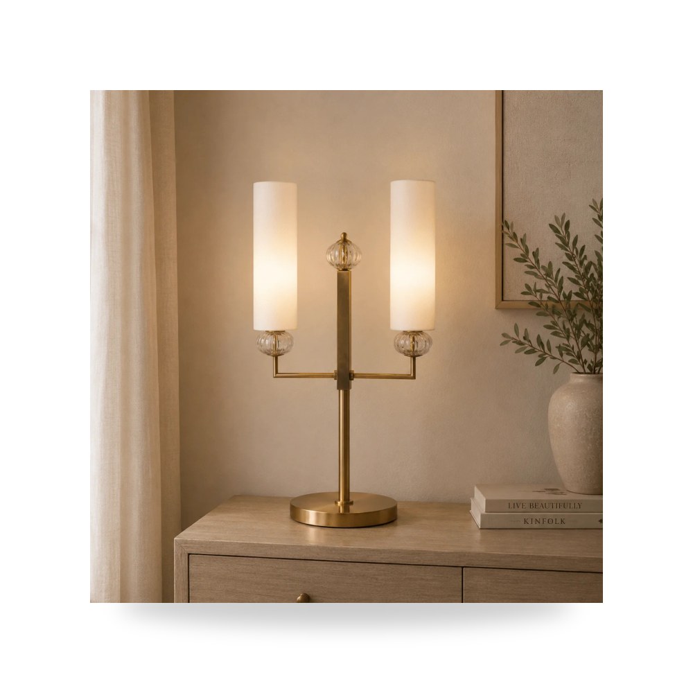 مصباح طاولة زجاج ذهبي GOLDEN Sagebrook Home