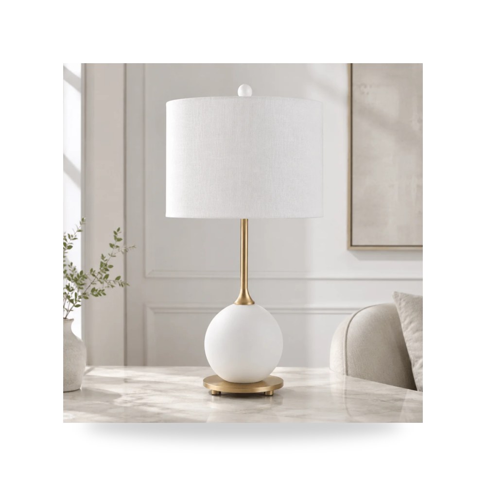 أباجورة إضاءة طاولة ومكتب Poise نحاسي أترموست Uttermost