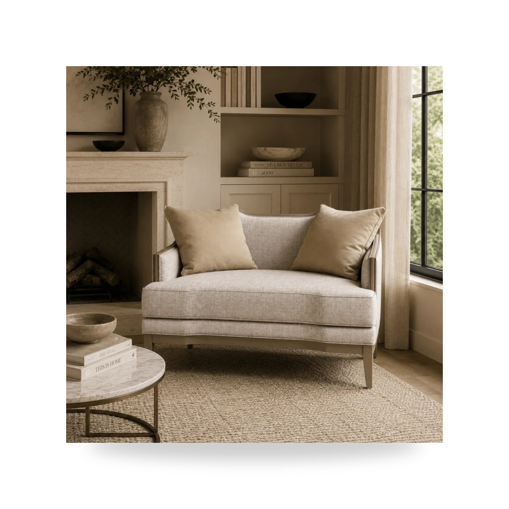 كراسي ومقاعد فاخرة - أريكة مقعدين بيج Heritage - طراز R1705-000535