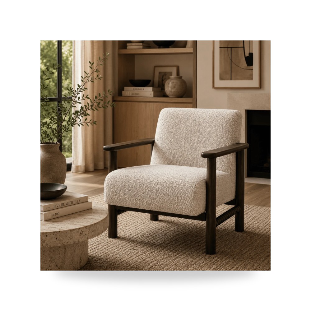كرسي جلوس بتصميم أنيق - كرسي أبيض Axis - طراز WR0802-A01821