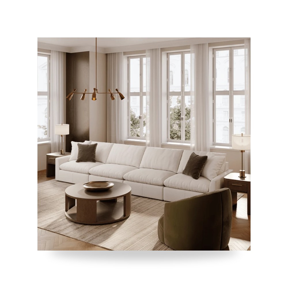 طقم كنب غرفة معيشة أبيض آشلي Ashley Furniture موديل 77411 موديل 77411-SofaSet Ashley