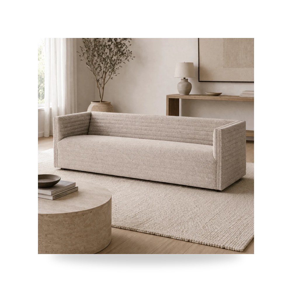أثاث غرف نوم وأسرّة - أريكة مقعدين بيج Padma - طراز R1572-000235