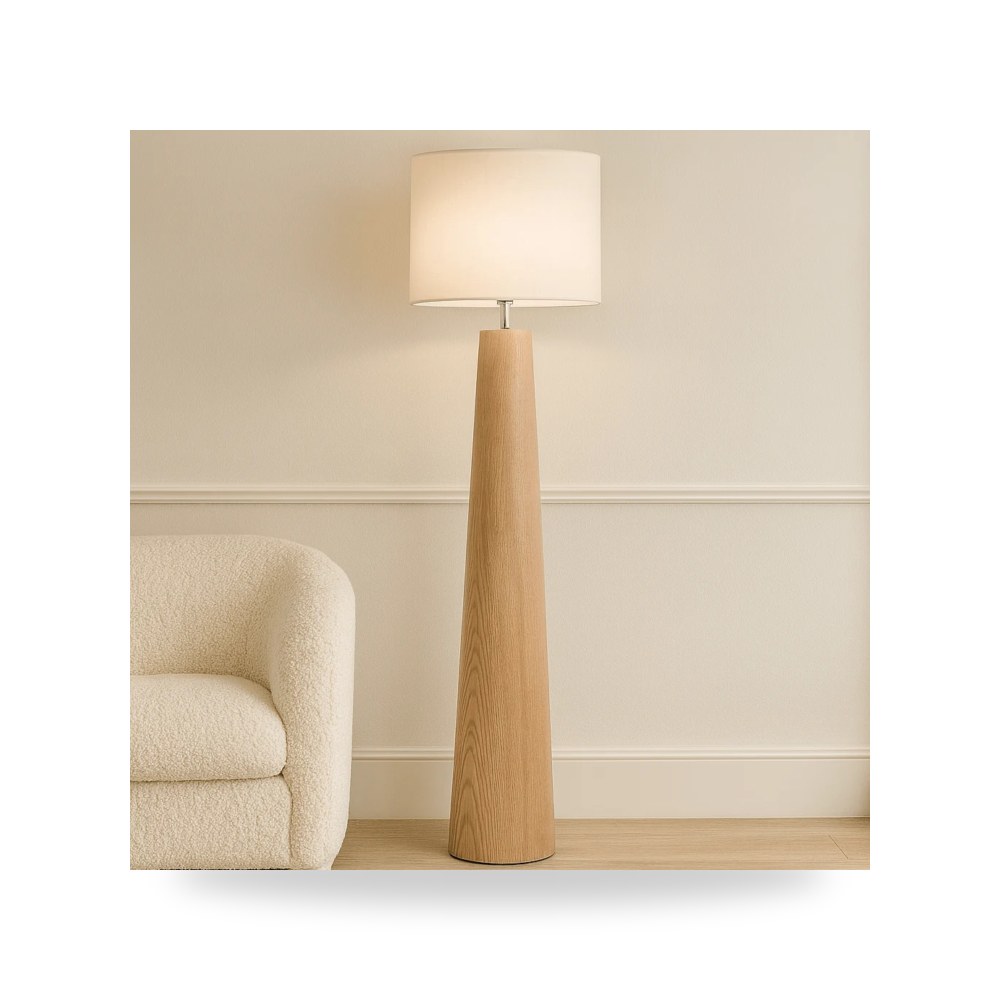 مصباح طاولة ديكوري - PARIS Light Wooden Floor Lamp - من