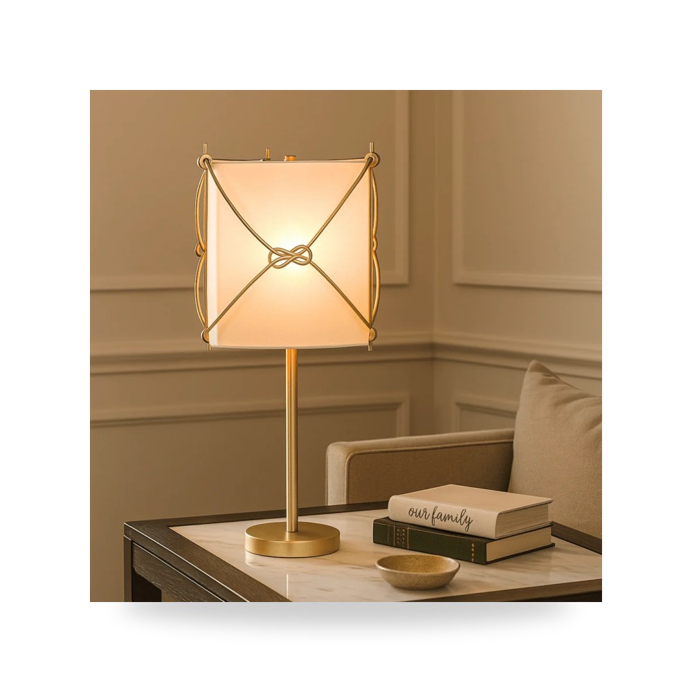 أباجورة طاولة ديكور METAL KNOT , LEAF ذهبي Sagebrook Home