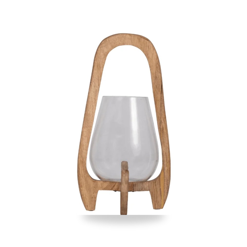 فانوس زجاج W - HANDLE, NATURAL من ساج بروك هوم Sagebrook Home