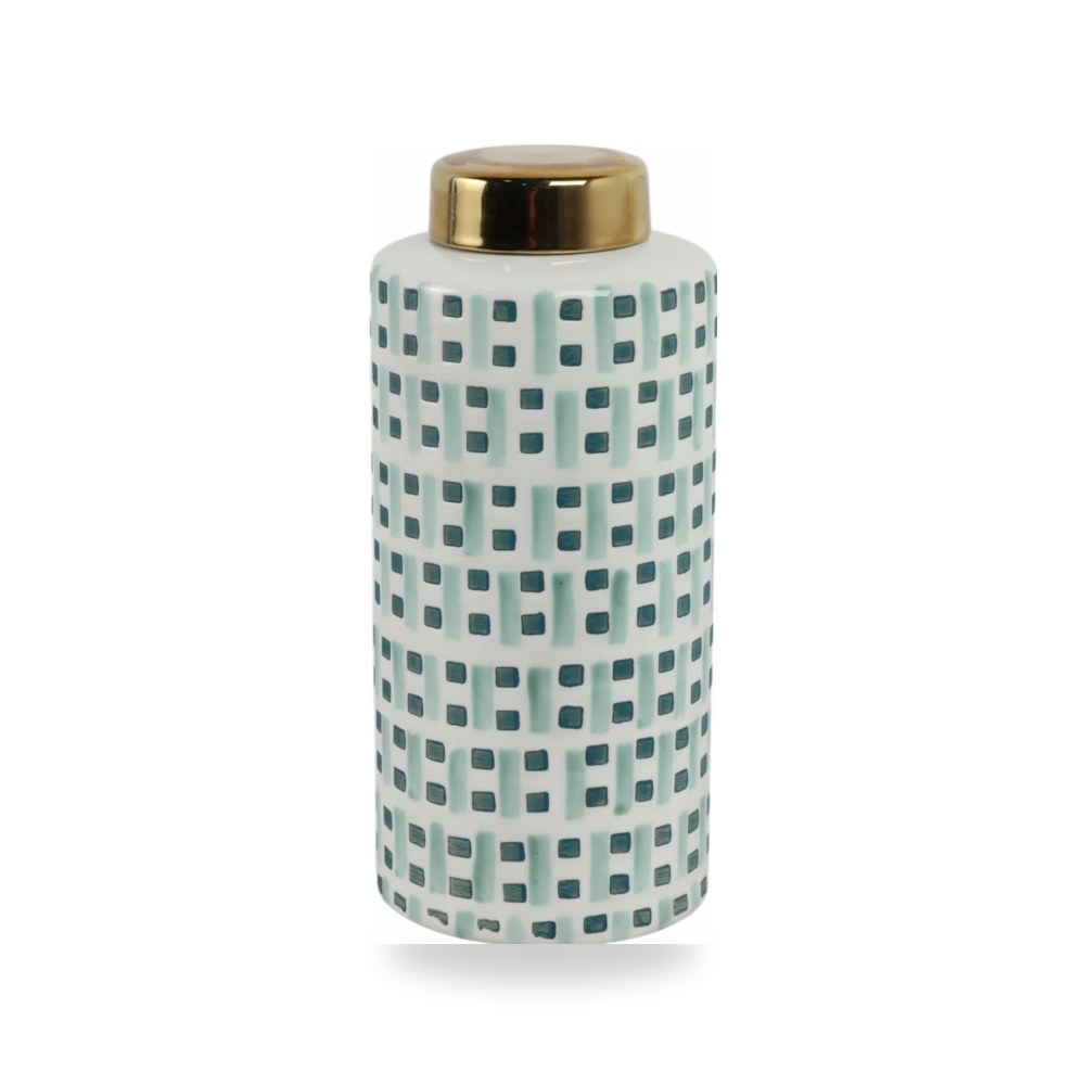 سيراميك أبيض JAR LID, GREEN - WHITE سيجبروك هوم Sagebrook Home