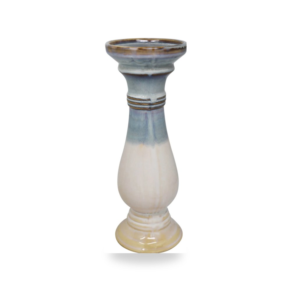 سيراميك أبيض CANDLE HOLDER, GRAY - WHITE من ساج بروك هوم Sagebrook Home