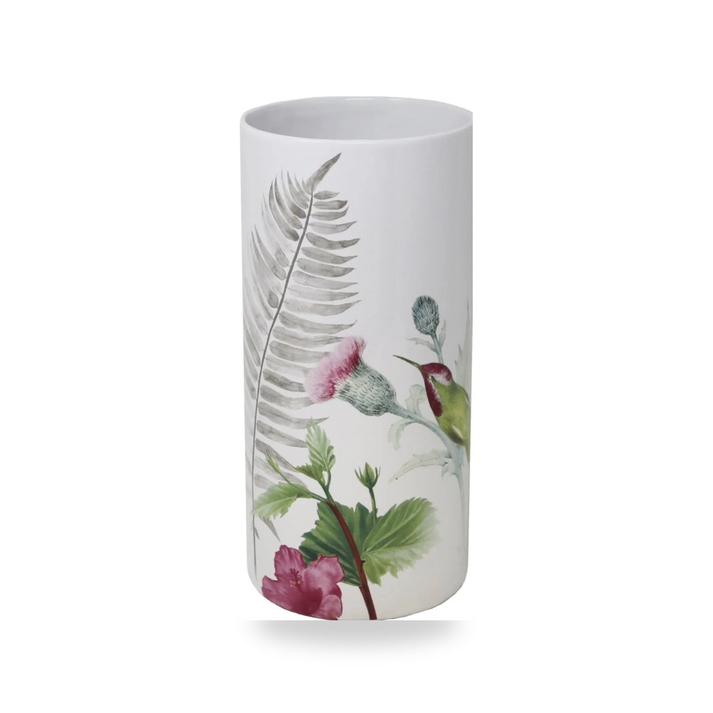 مزهرية فازة ديكور HUMMINGBIRD 11.75" أبيض Sagebrook Home