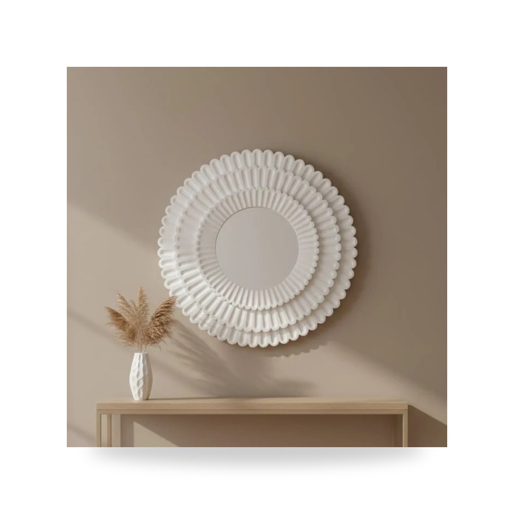 مرآة خشب أبيض FLOWER Sagebrook Home موديل 17534