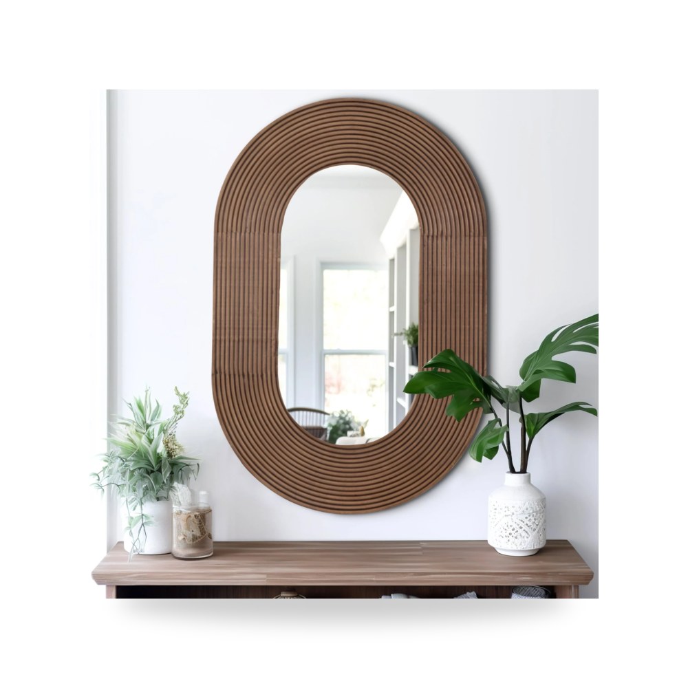 أثاث غرف نوم وأسرّة - مرآة جوز OVAL Sagebrook معتمد - من Sagebrook Home - طراز 18329-02