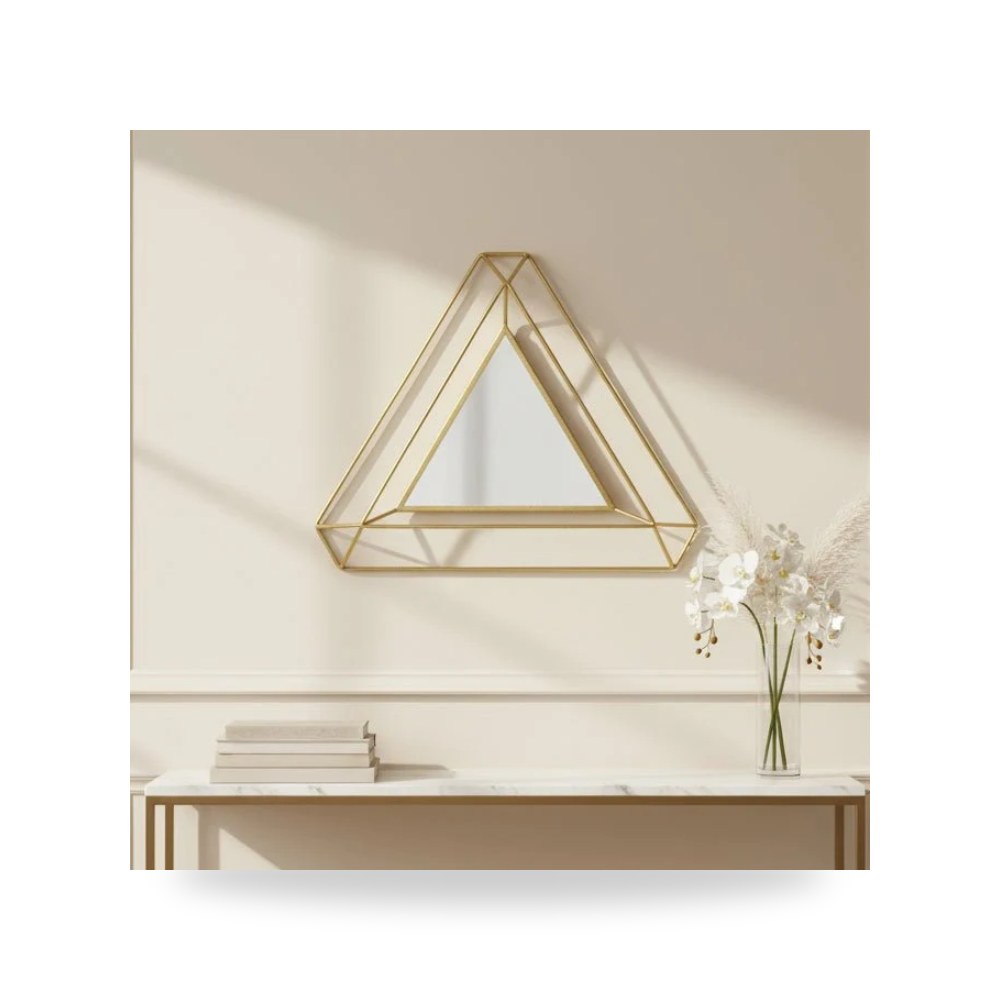 مرآة ديكور METAL 34" TRIANGLE , ذهبي Sagebrook Home موديل 14928