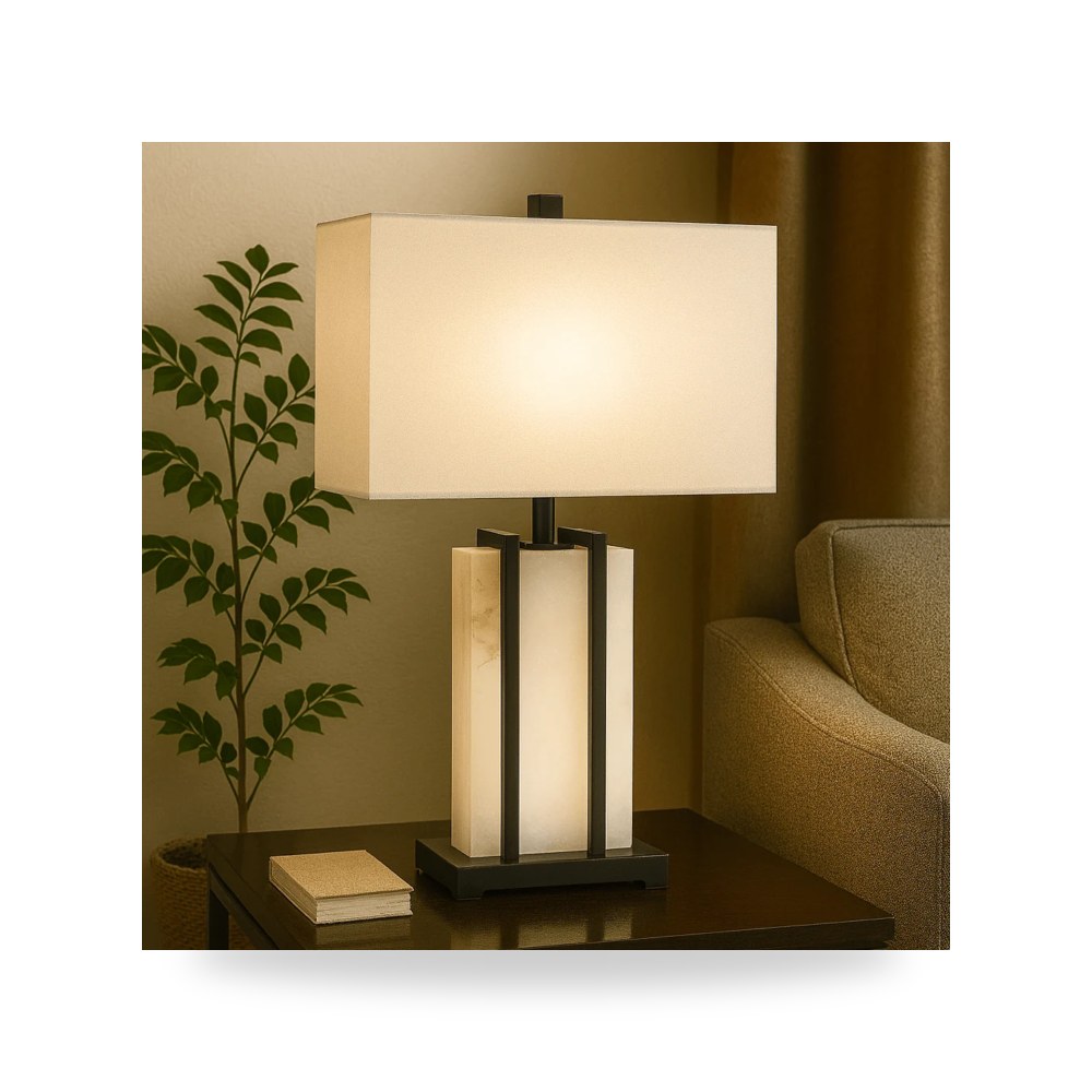 أباجورة إضاءة طاولة ومكتب 26" BRALIN ALABASTER Sagebrook Home
