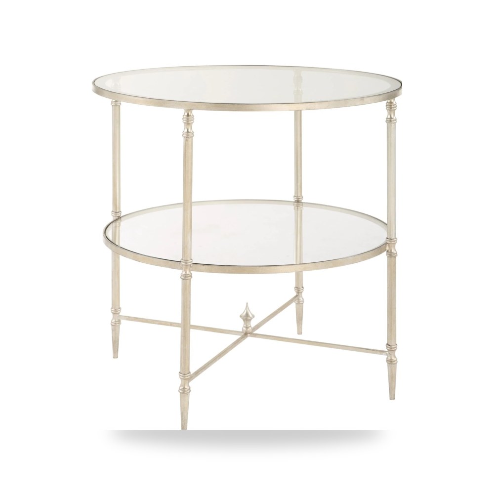طاولة جانبية زجاج فضي Henzler Round من أترموست Uttermost