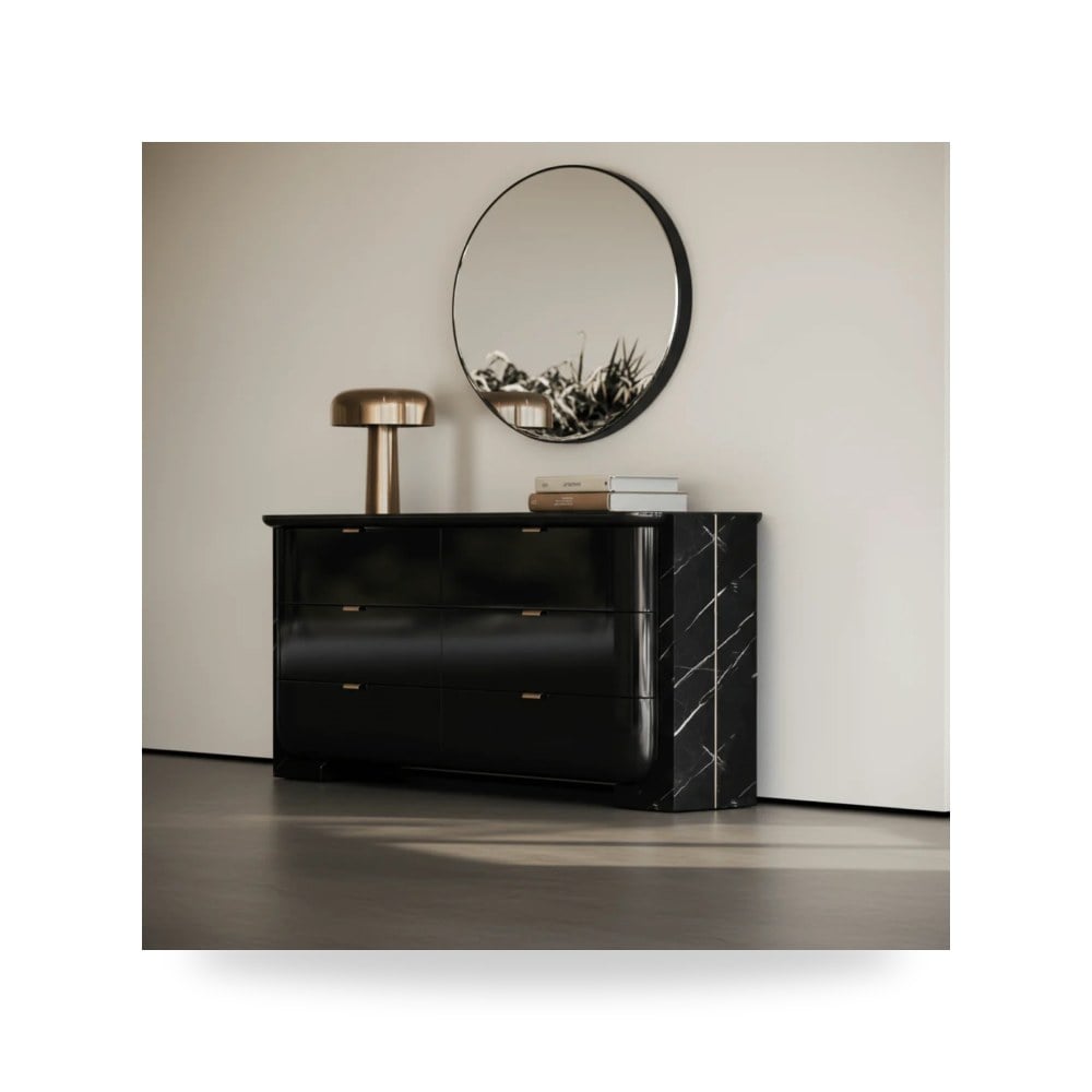 وحدة أدراج وكومودينة غرف نوم - خزانة أدراج OVERLAP DARK Caracole - طراز CLA-425V-017