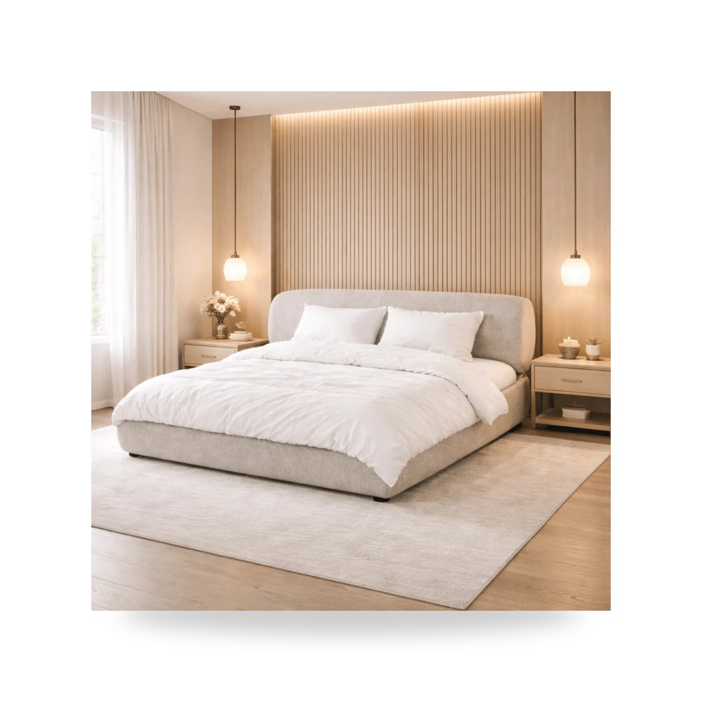سرير نوم فاخر - سرير نوم فضي - طراز R2260