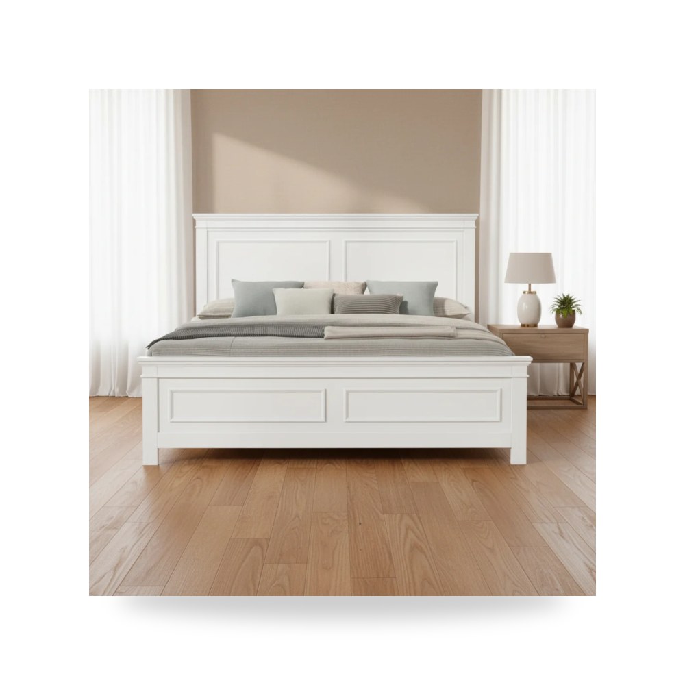 سرير كينج خشب أبيض بروفانس رووتس فرنيتشر موديل B513W-Bed