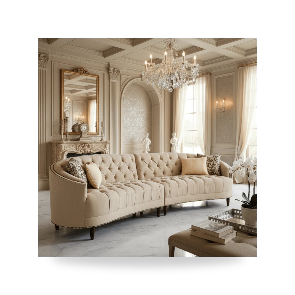 يجمع كنب كلاسيك اليقنس بين النعومة الكلاسيكية موديل 9090-5S-G Caracole