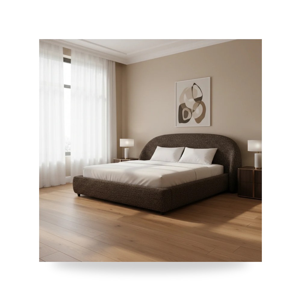 سرير نوم فاخر - سرير نوم بني موديل R1572 - طراز R1572-B0008-KBED