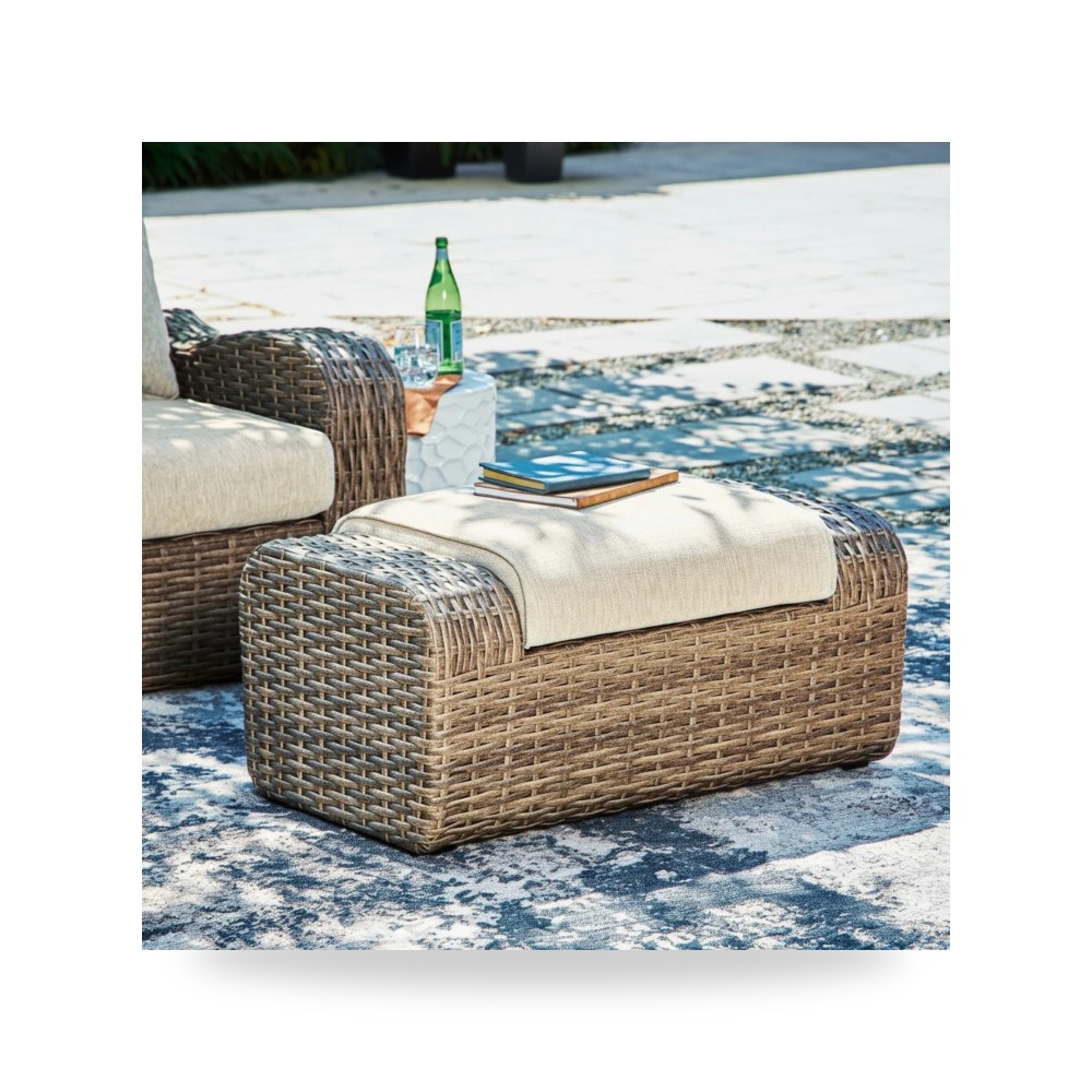 بوف ومسند قدم عثماني - بوف Sandy Bloom Outdoor معتمد - طراز P507-814