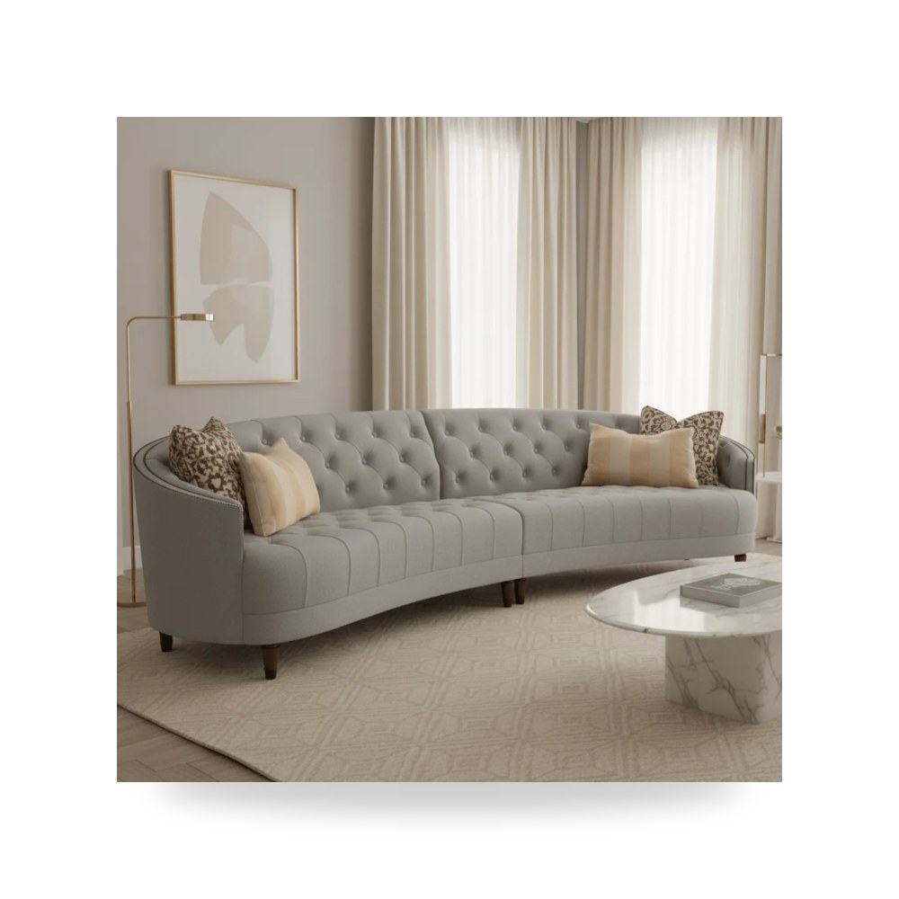 كنب زاوية حرف L Classic Elegance رمادي كاراكول Caracole