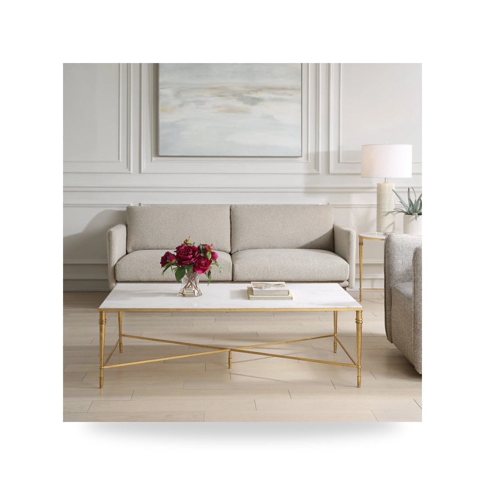 طاولة قهوة ذهبي ROSHN Rectangular من أترموست Uttermost