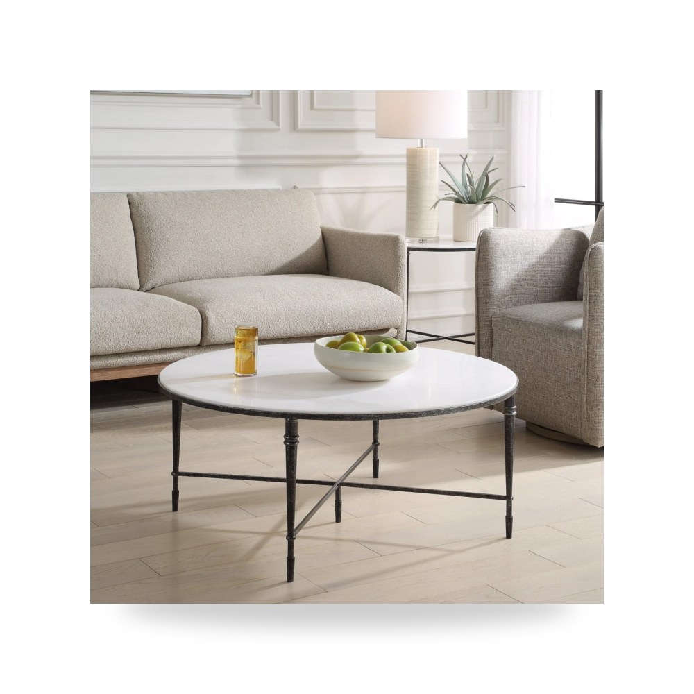طاولة قهوة أسود ROSHN Round من أترموست Uttermost