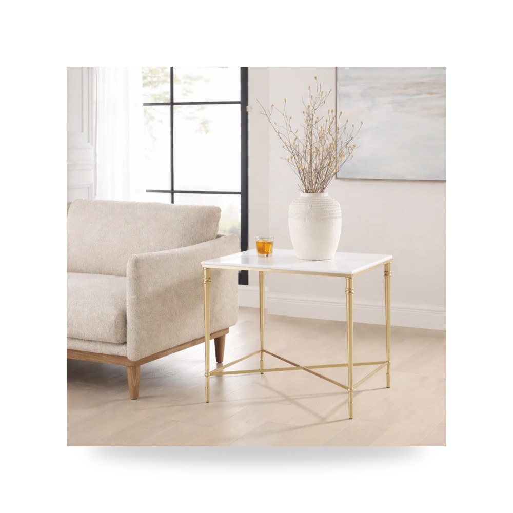 طاولة جانبية ذهبي ROSHN Rectangle من أترموست Uttermost