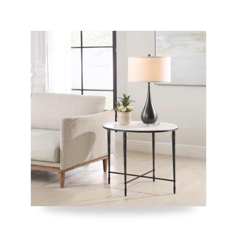 طاولة جانبية أسود ROSHN Oval من أترموست Uttermost
