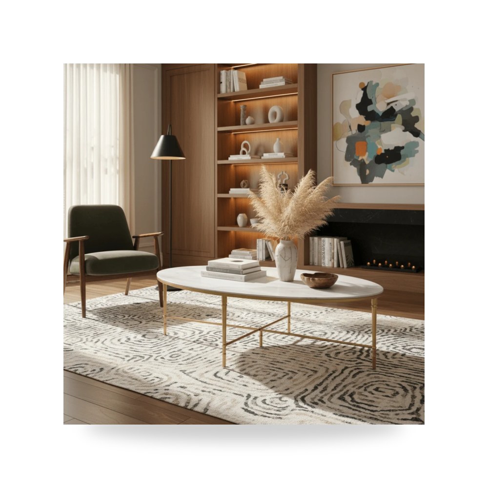 طاولة قهوة ذهبي ROSHN Oval من أترموست Uttermost