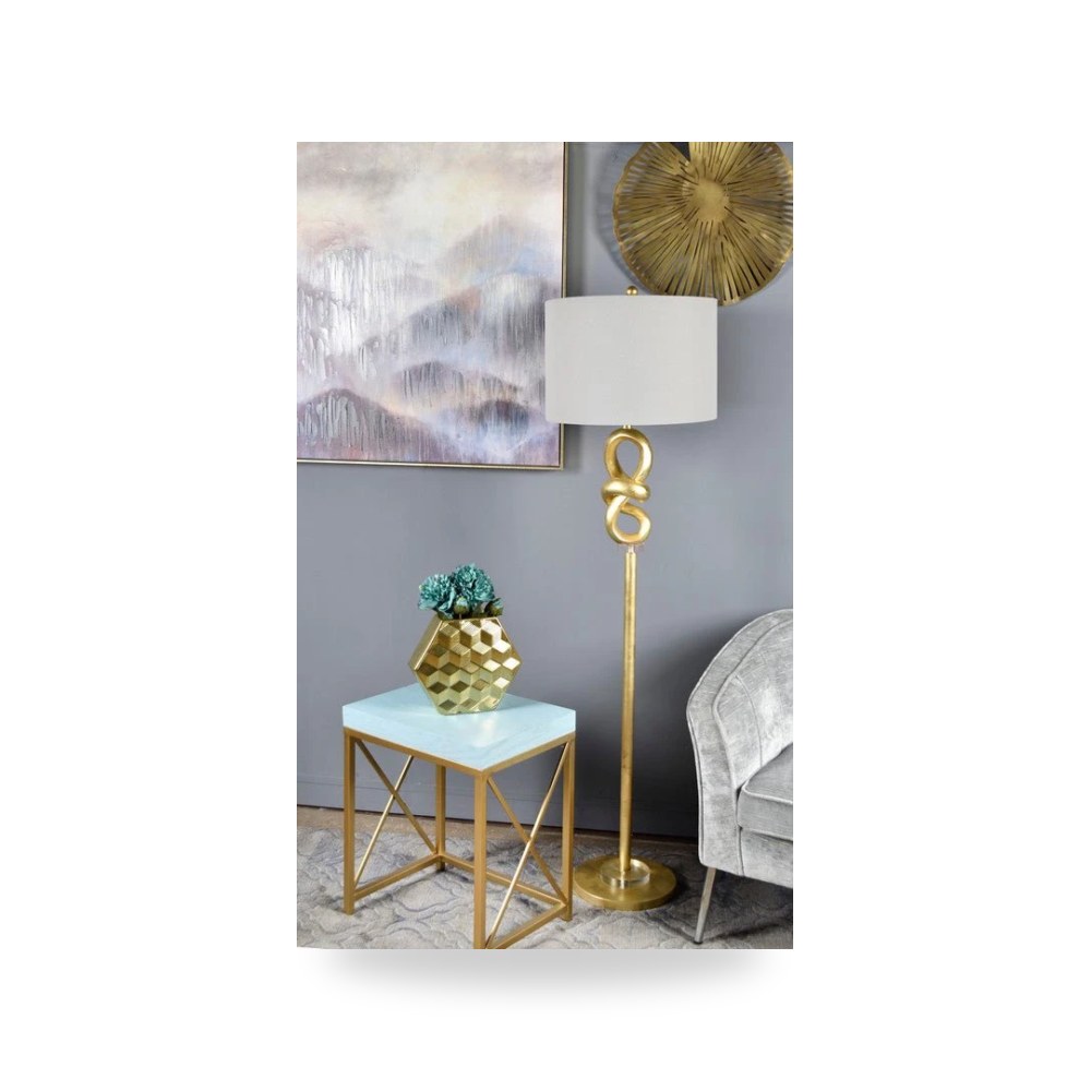 مصباح طاولة ذهبي HT SHADE; Foil 17×17 موديل CVAVP1691 Crestview
