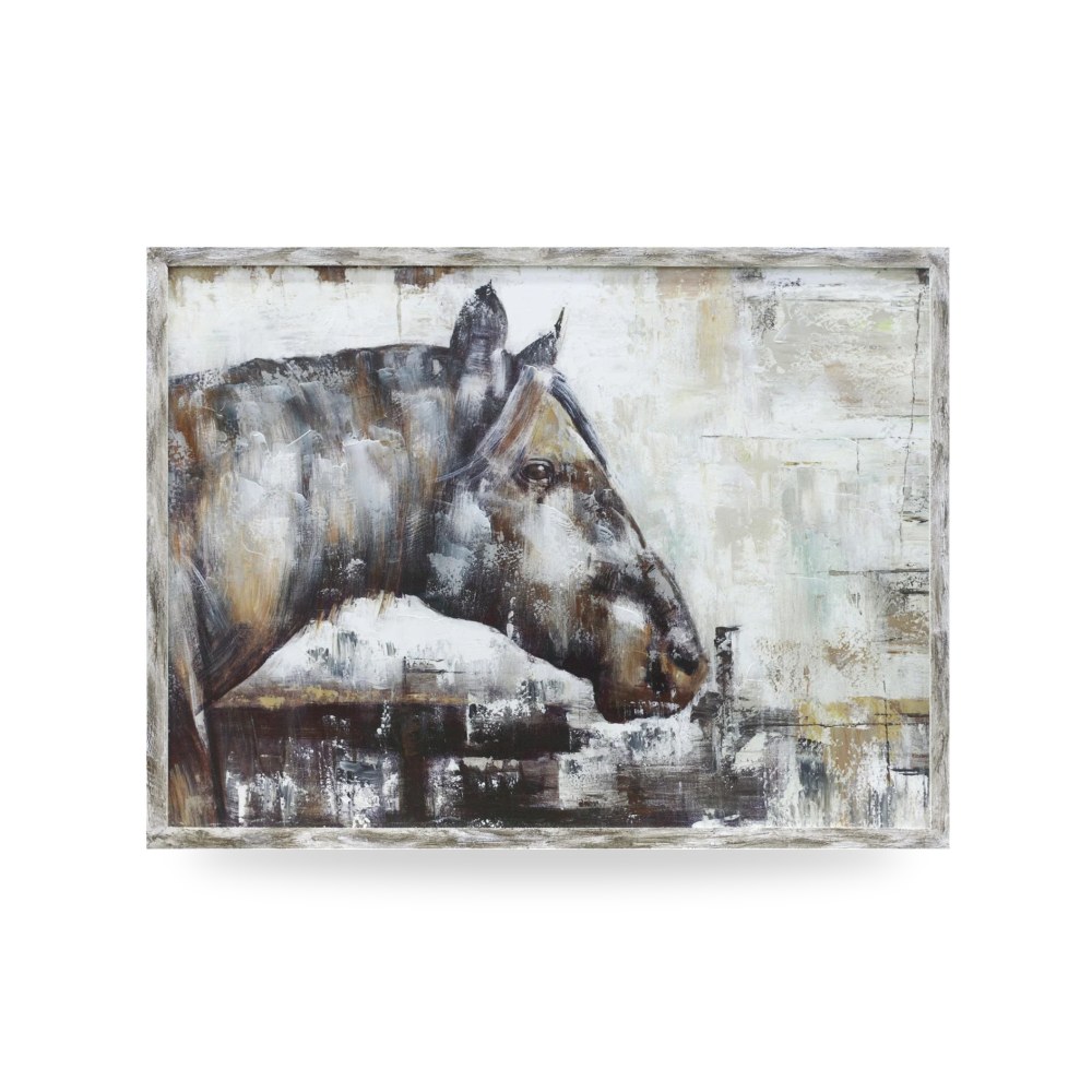 لوحة جدارية فنية Harbor Horse رمادي كريستفيو كولكشن Crestview Collection