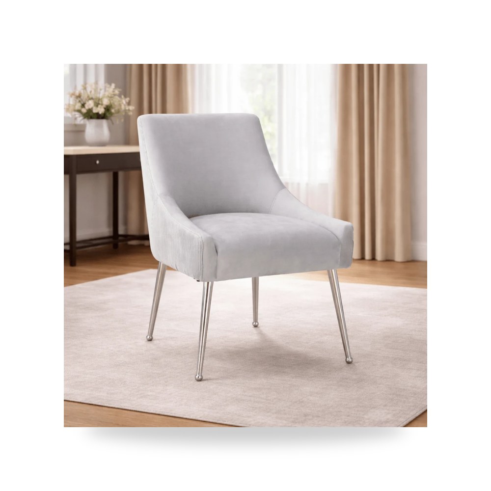 كرسي جلوس بتصميم أنيق - كرسي كتان رمادي Beatrix TOV - من TOV Furniture - طراز TOV-D68435