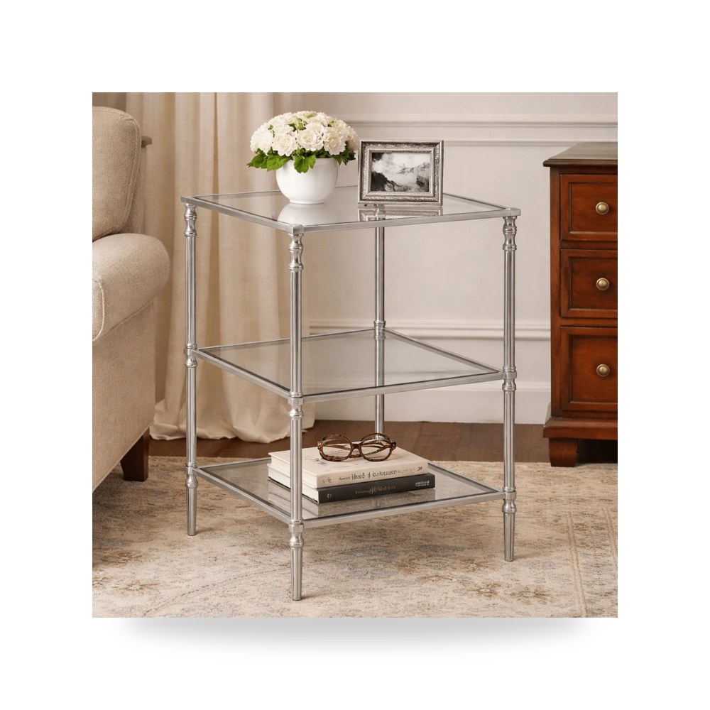 طاولة جانبية مربعات هندسية فضي أترموست Uttermost